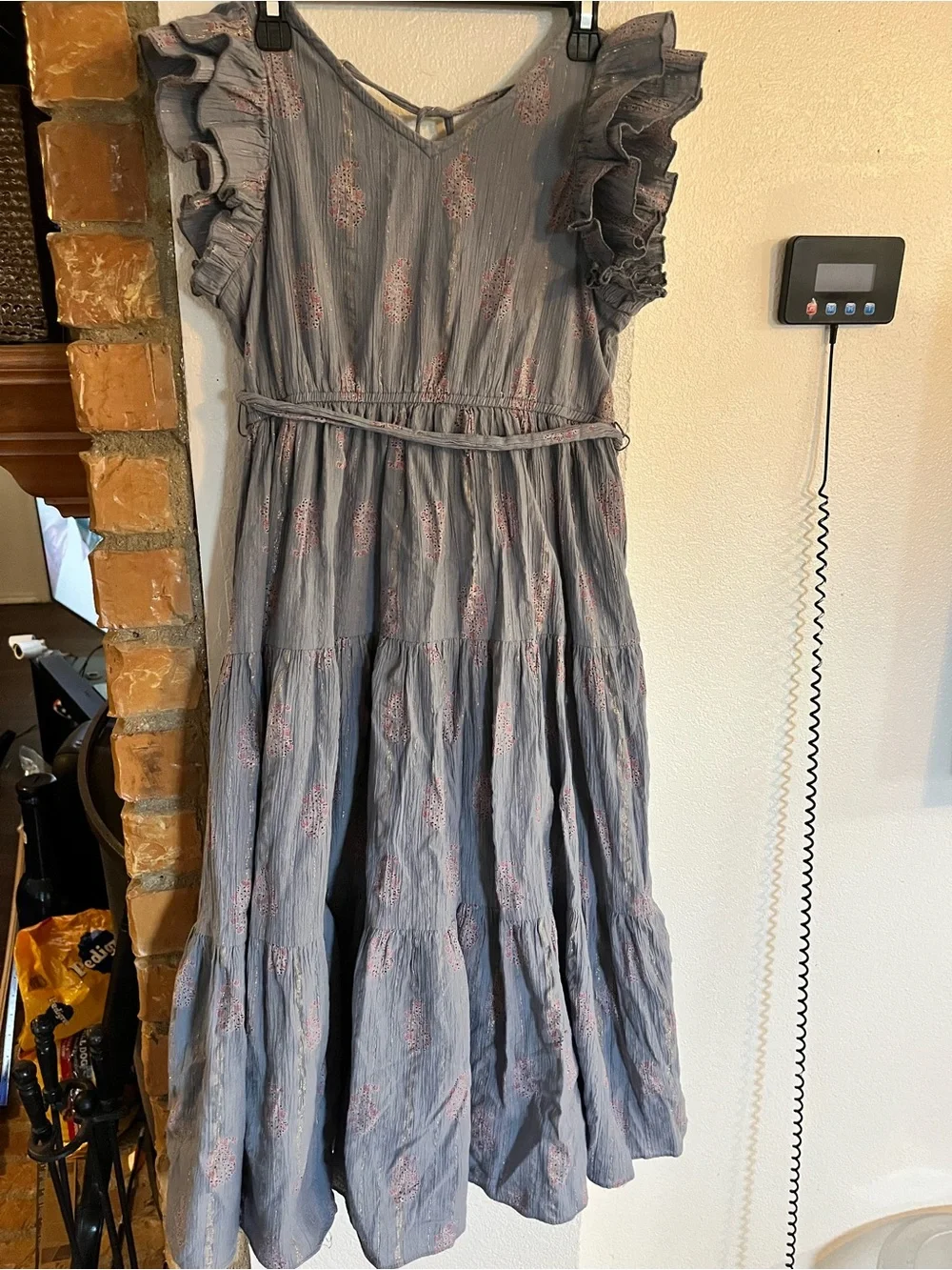 A Loves a Girls Maxi Skirt with Subtle Rose Gold Print size XL ,L323
